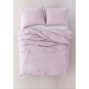 Urban Outfitters Washed Cotton Tassel Duvet Cover